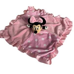 Disney Baby Minnie Mouse Lovey Lovie Pink Crinkle Ears Satin Security Blanket